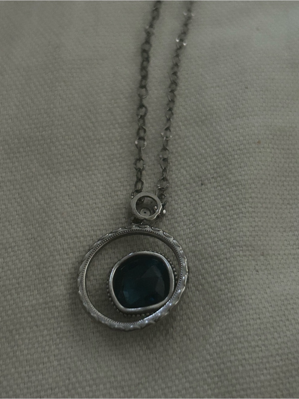 TACORI Silver Bloom London Blue Topaz 18" Necklace with Pendant 18K 925 Silver - Picture 3 of 6